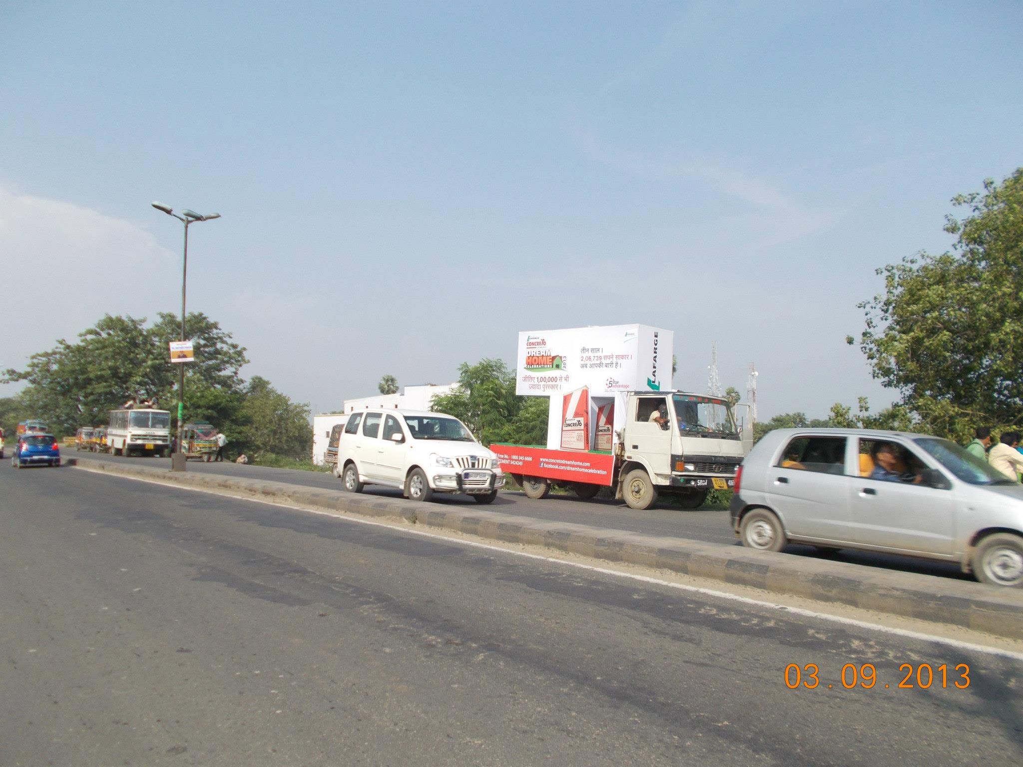 Mobile advertising vehicle on rural route